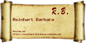 Reinhart Barbara névjegykártya